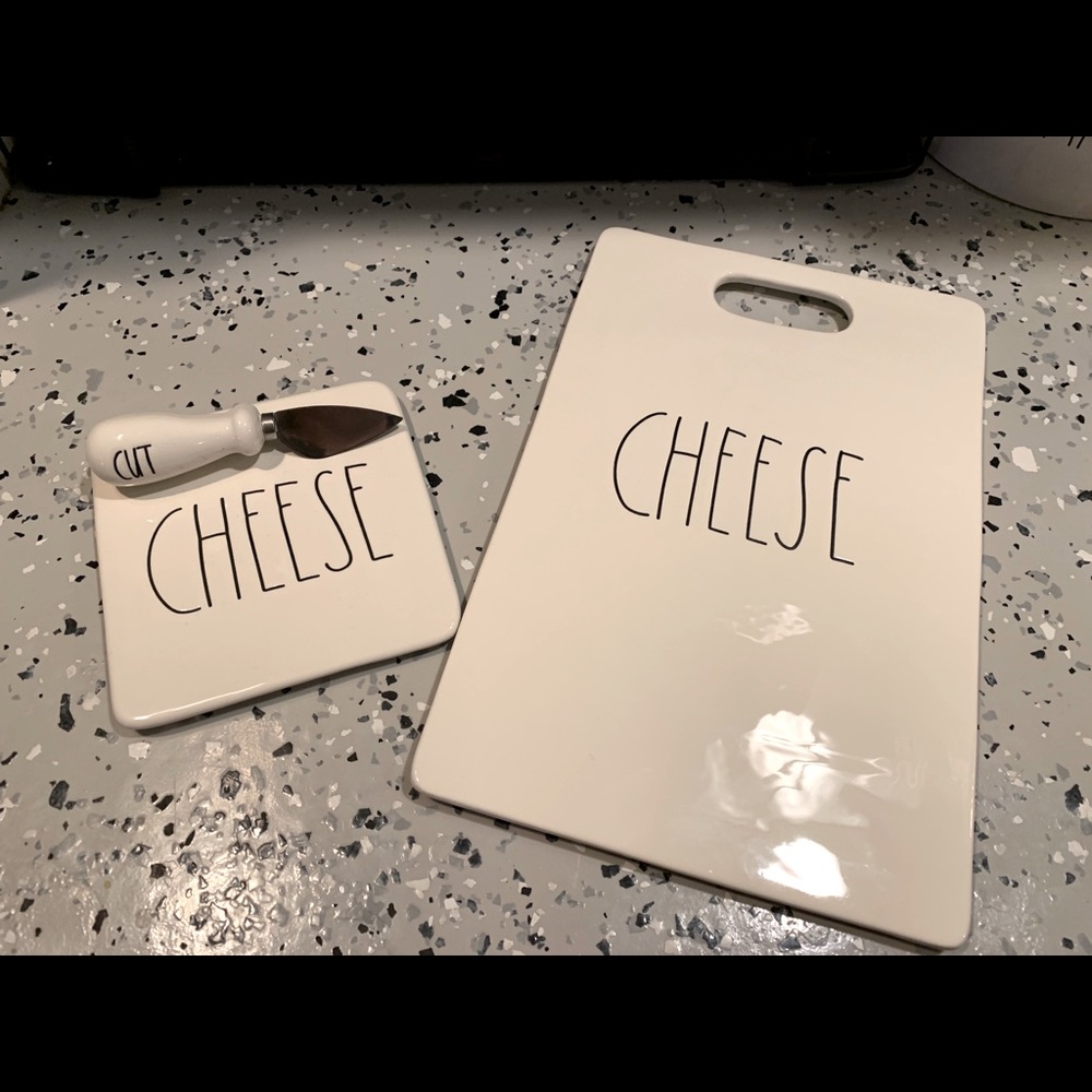 Rae Dunn CHEESE board and cutting set